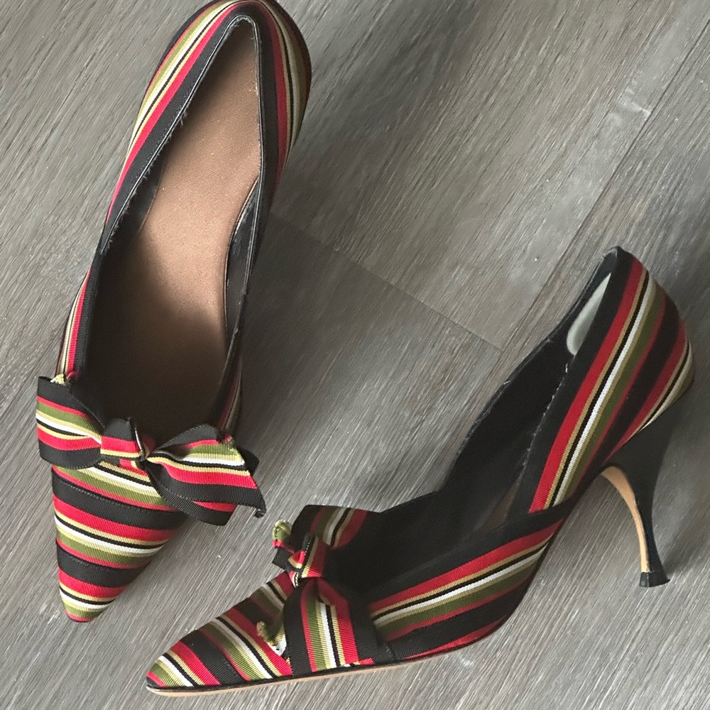 VERO CUOIO STRIPS OF RIBBON HEELS